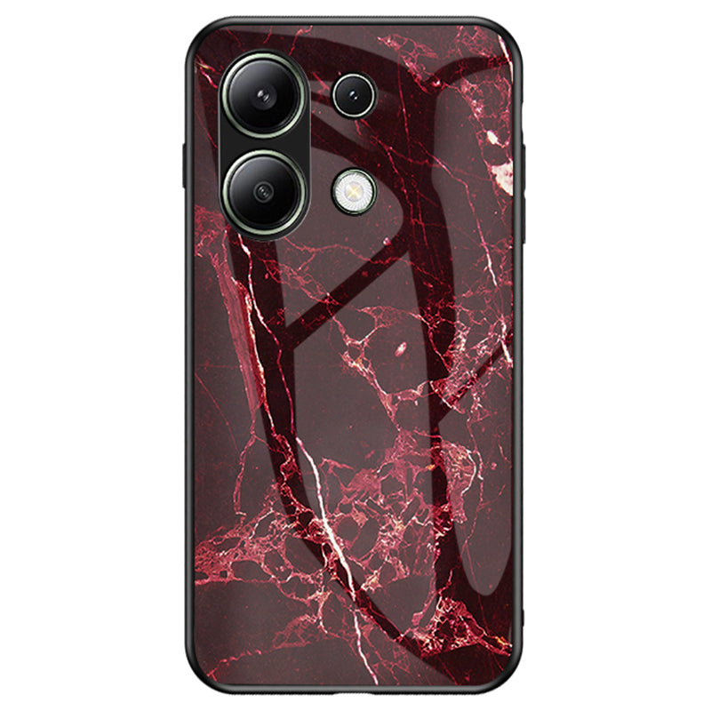 For Xiaomi Redmi Note 13 4G Anti-Drop Phone Cover Tempered Glass Case Marble Pattern Phone Shell For Xiaomi Redmi Note 13 4G Anti-Drop Phone Cover Tempered Glass Case Marble Pattern Phone Shell
